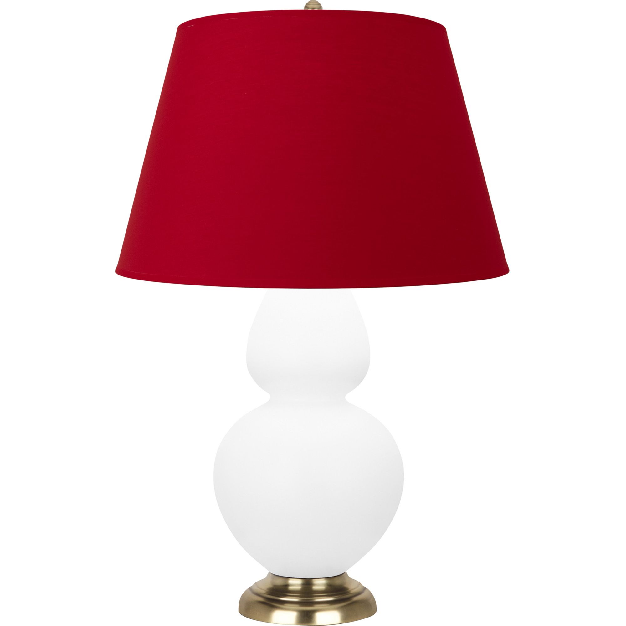 Image 2 Double Gourd 31"H Matte Daisy And Brass Lamp w/ Black And Red Shade more views