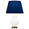 Double Gourd 31"H Matte Daisy And Brass Lamp w/ Navy And Gray Shade