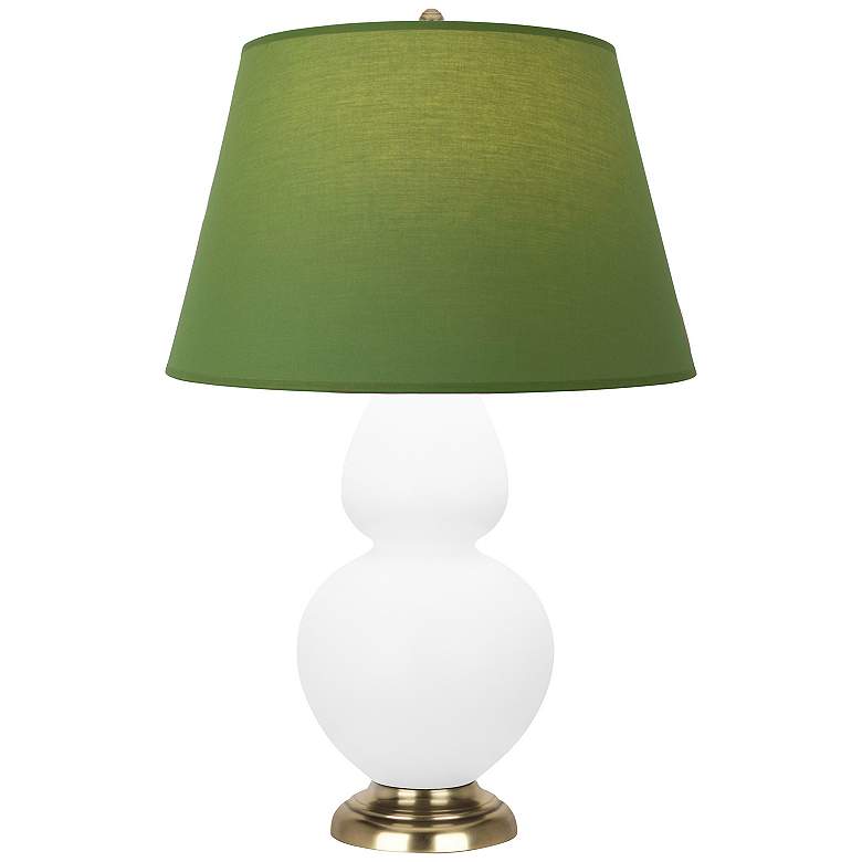Image 1 Double Gourd 31"H Matte Daisy And Brass Lamp w/ Tea And Taupe Shade