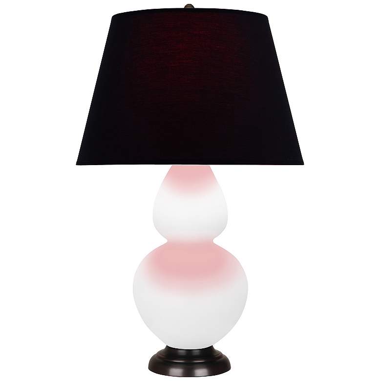 Image 1 Double Gourd 31"H Matte Daisy And Bronze Lamp w/ Ink And Rose Shade