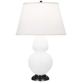 Image1 of Double Gourd 31"H Matte Daisy And Bronze Table Lamp w/ Pearl Shade