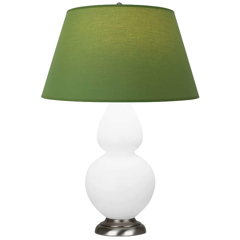 Image 1 Double Gourd 31"H Matte Daisy And Silver Lamp w/ Tea And Taupe Shade