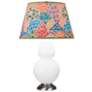 Double Gourd 31"H Matte Daisy And Silver Table Lamp w/ Spring Shade