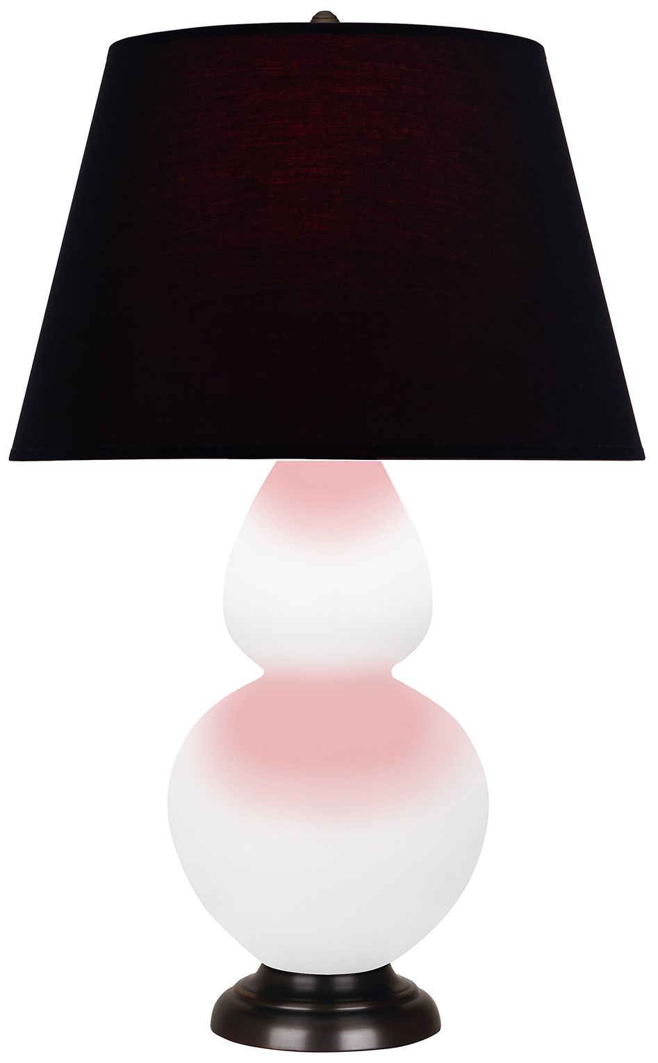 Double Gourd 31"H Matte Daisy & Bronze Lamp w/ Ink & Rose Made to Order