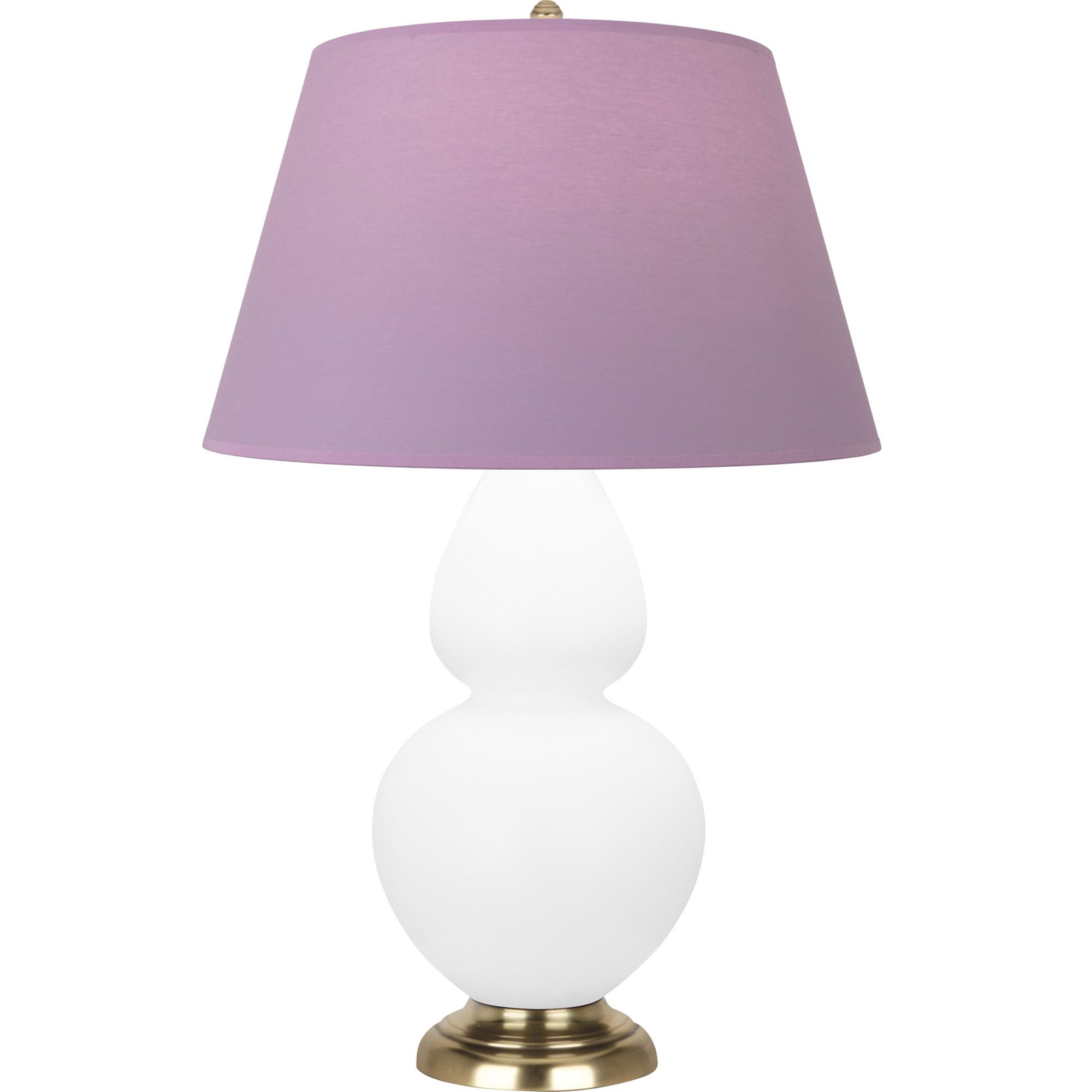 Image 2 Double Gourd 31"H Matte Lily And Brass Lamp w/ Lavender And Plum Shade more views