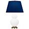 Double Gourd 31"H Matte Lily And Brass Lamp w/ Navy And Gray Shade