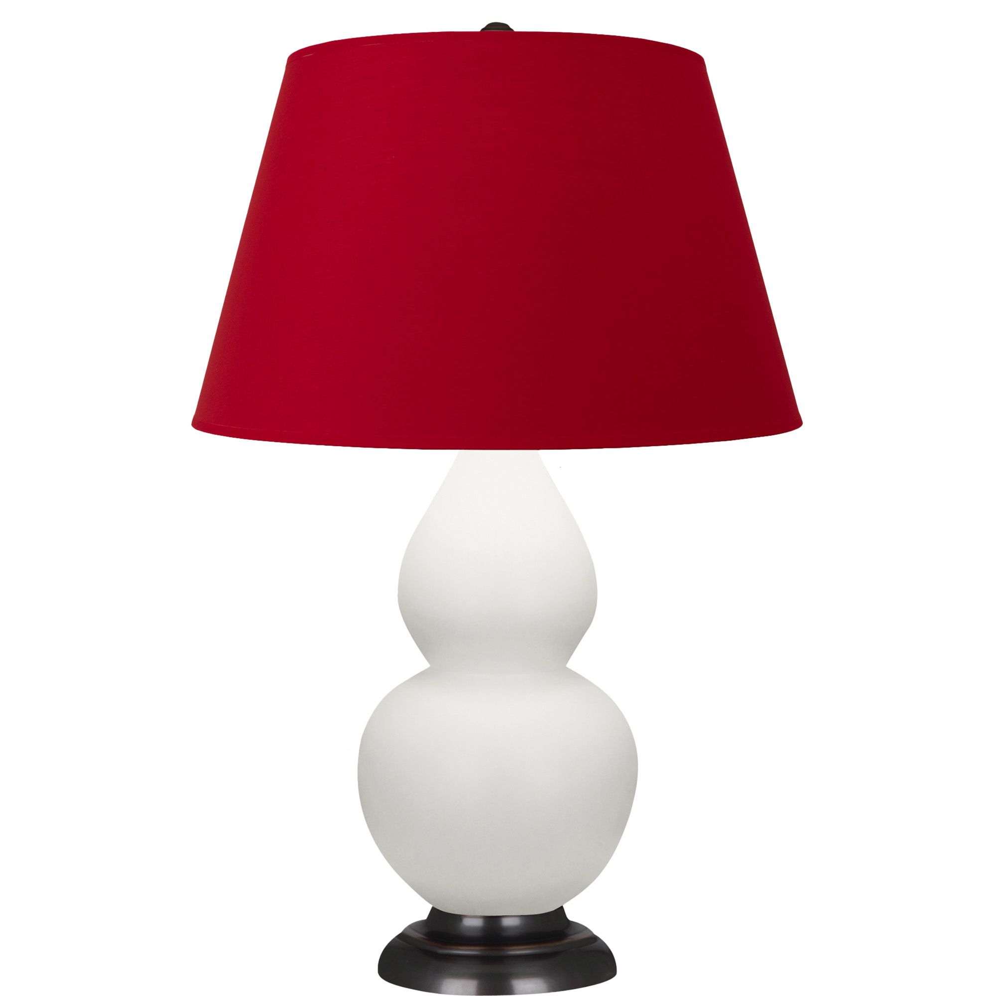 Image 2 Double Gourd 31"H Matte Lily And Bronze Lamp w/ Black And Red Shade more views