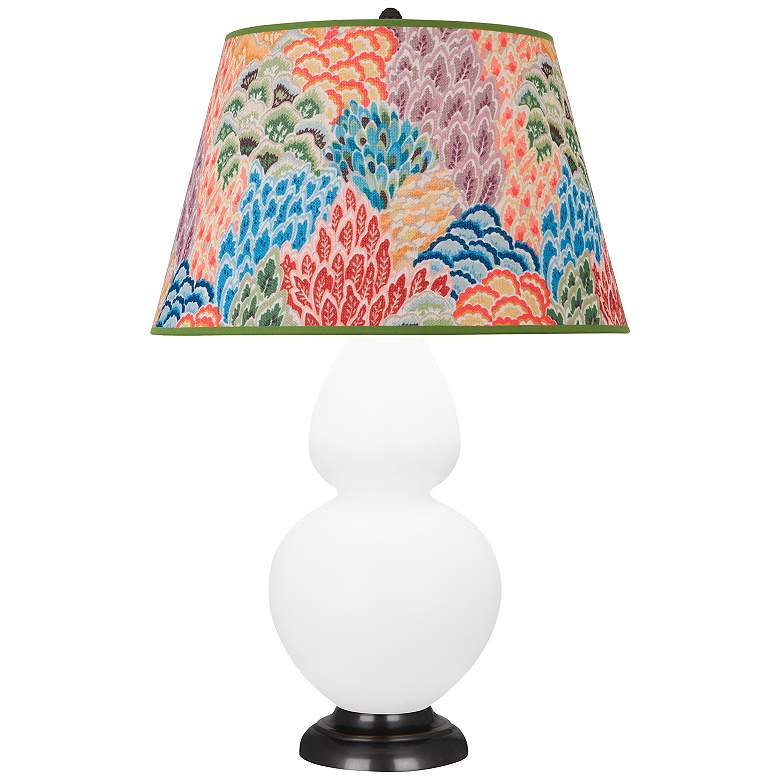 Image 1 Double Gourd 31"H Matte Lily And Bronze Table Lamp w/ Spring Shade
