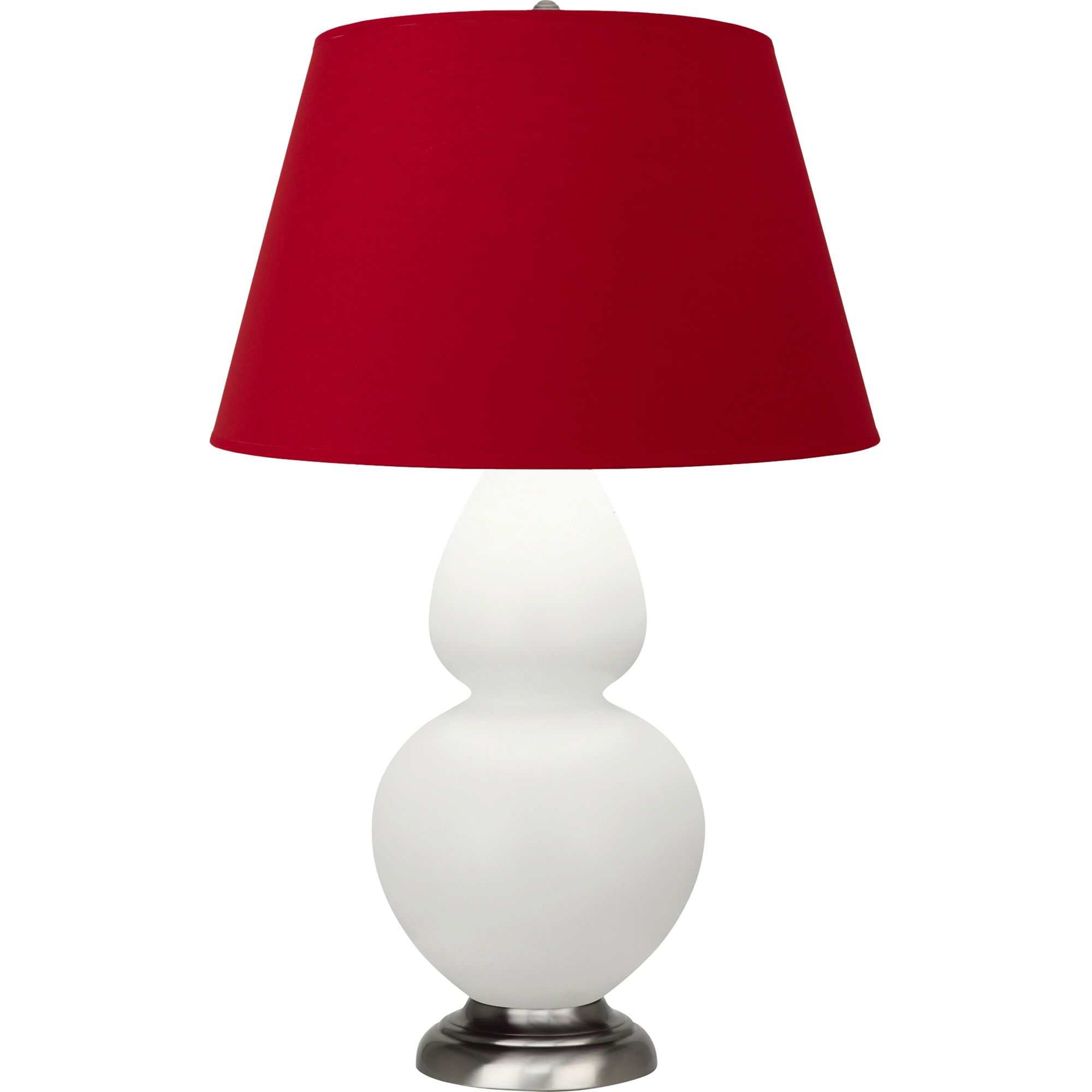 Image 2 Double Gourd 31"H Matte Lily And Silver Lamp w/ Black And Red Shade more views