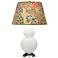 Double Gourd 31"H Matte Lily And Silver Lamp w/ Fall Floral Shade