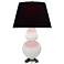 Double Gourd 31"H Matte Lily And Silver Lamp w/ Ink And Rose Shade