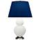 Double Gourd 31"H Matte Lily And Silver Lamp w/ Navy And Gray Shade