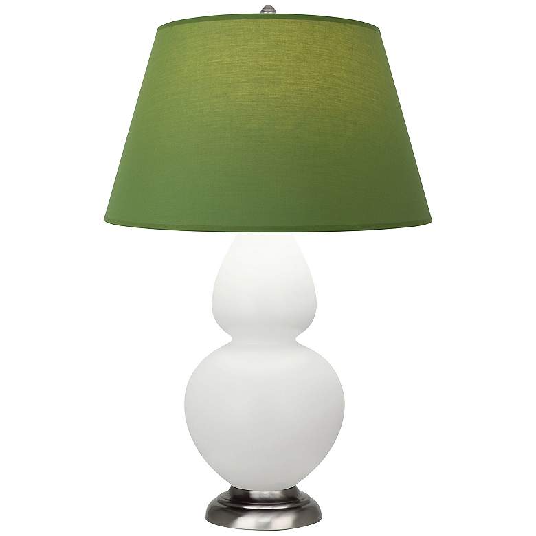 Image 1 Double Gourd 31"H Matte Lily And Silver Lamp w/ Tea And Taupe Shade