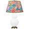 Double Gourd 31"H Matte Matte Daisy And Brass Lamp w/ Spring Shade