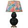 Double Gourd 31"H Matte Obsidian And Brass Table Lamp w/ Spring Shade