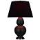 Double Gourd 31"H Matte Obsidian And Bronze Lamp w/ Ink And Rose Shade