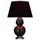 Double Gourd 31"H Matte Obsidian And Silver Lamp w/ Ink And Rose Shade