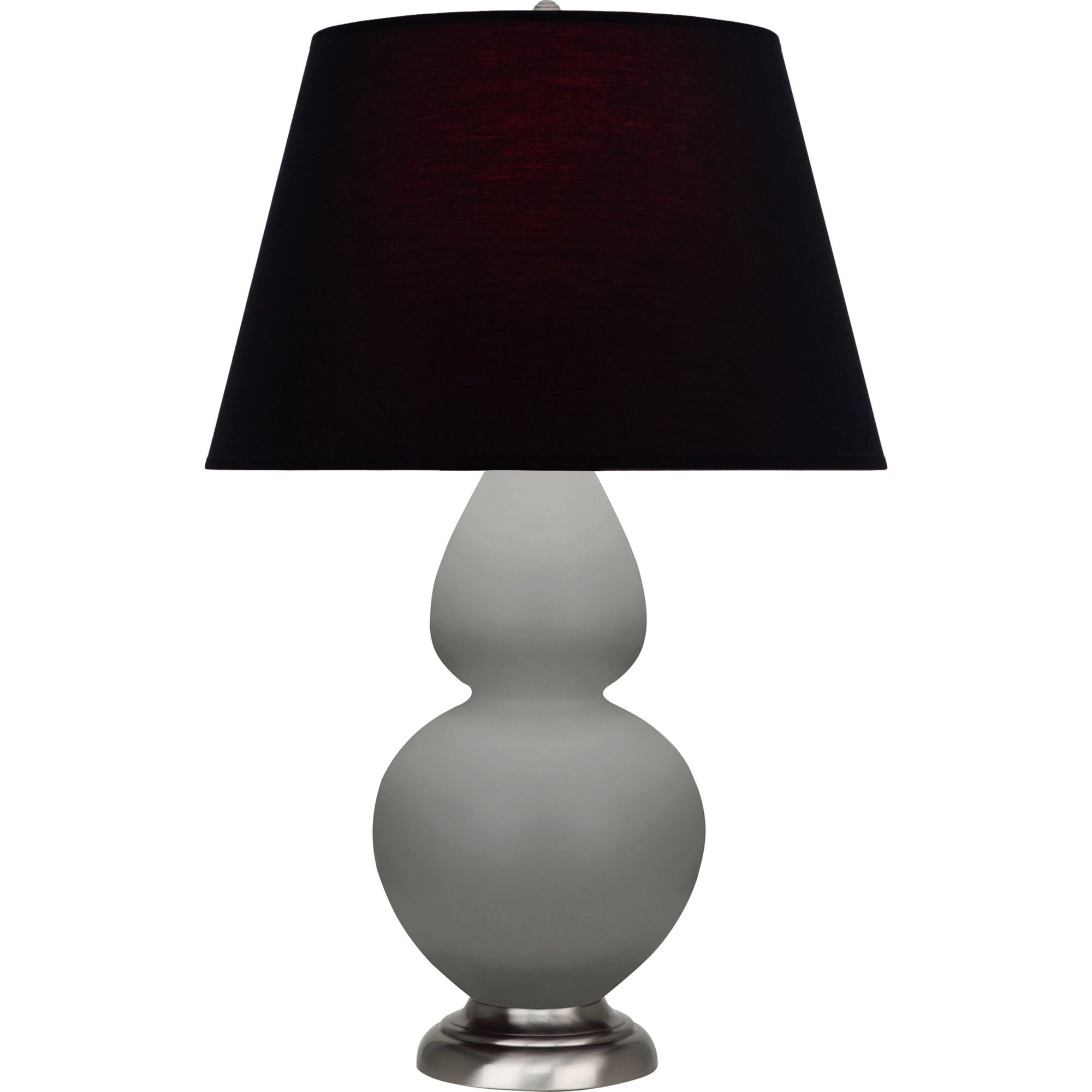 Image 2 Double Gourd 31"H Matte Taupe And Silver Lamp w/ Ink And Rose Shade more views