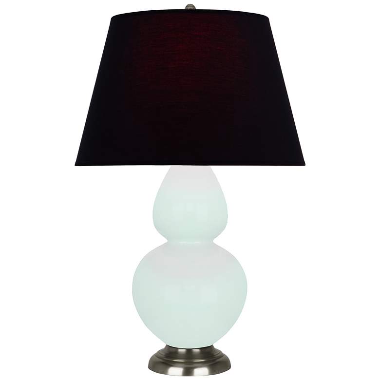 Image 1 Double Gourd 31"H Mint Glazed Antique Silver Table Lamp w/ Black Red Shade