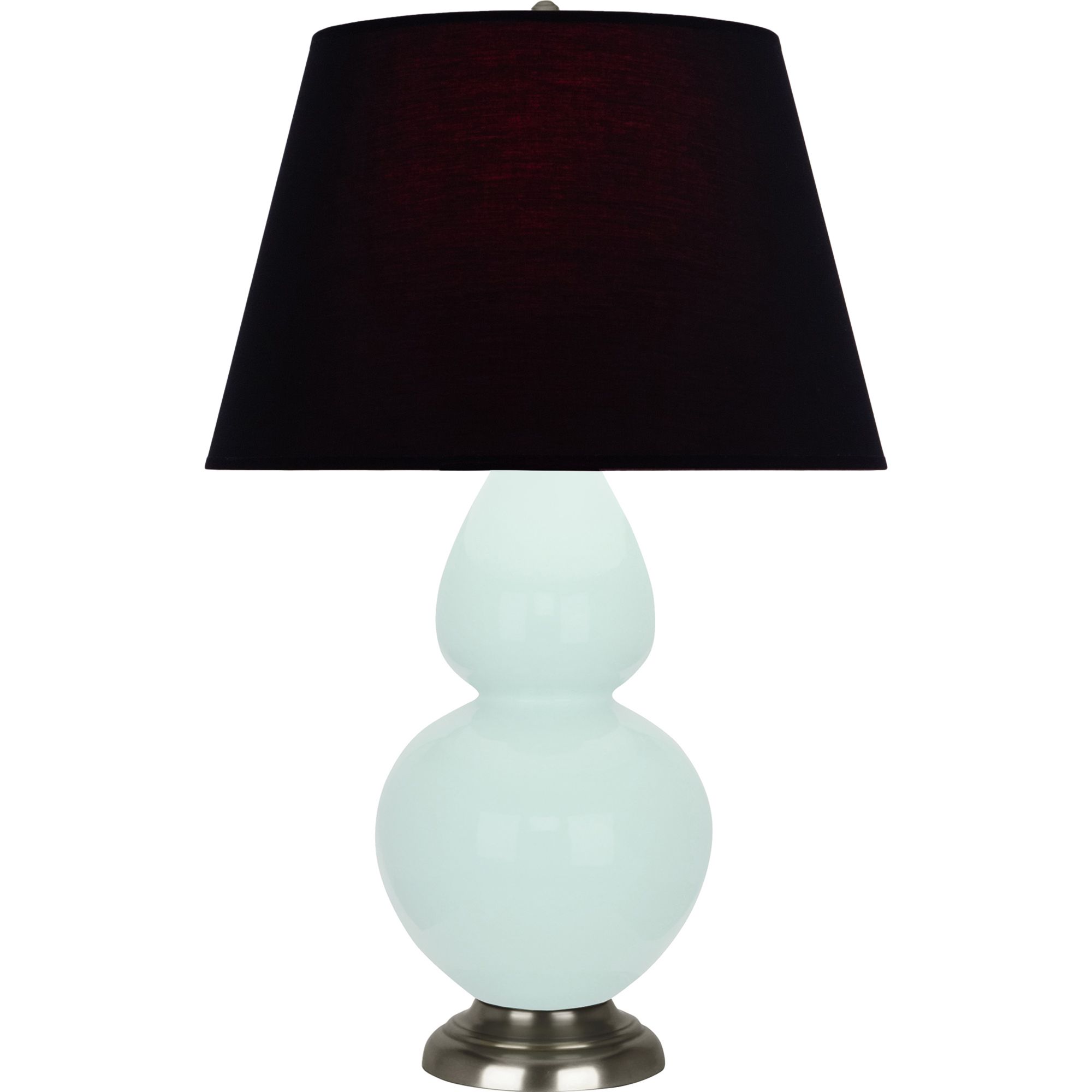 Image 2 Double Gourd 31"H Mint Glazed Antique Silver Table Lamp w/ Black Red Shade more views