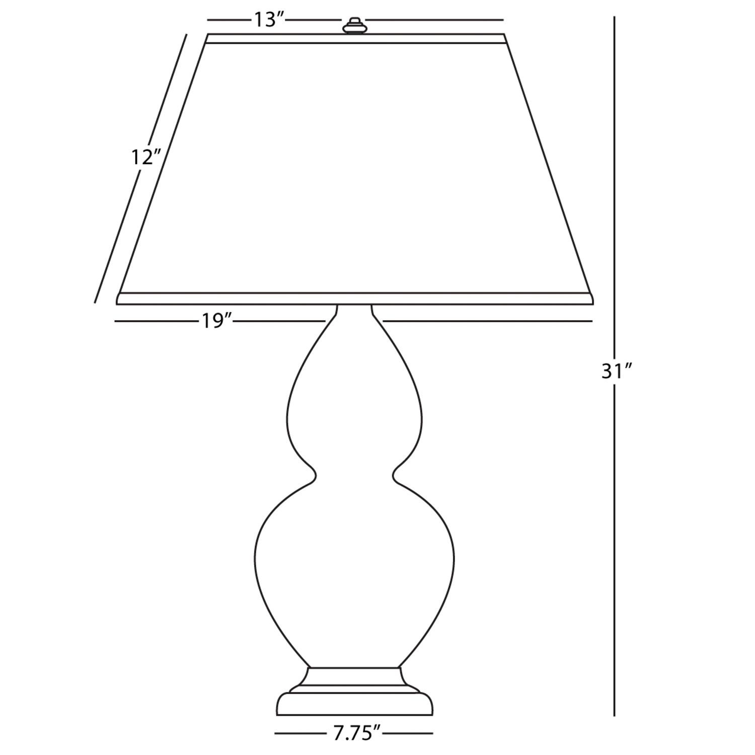 Image 3 Double Gourd 31"H Mint Glazed Brass Table Lamp w/ Navy w/ Gray Lining Shade more views