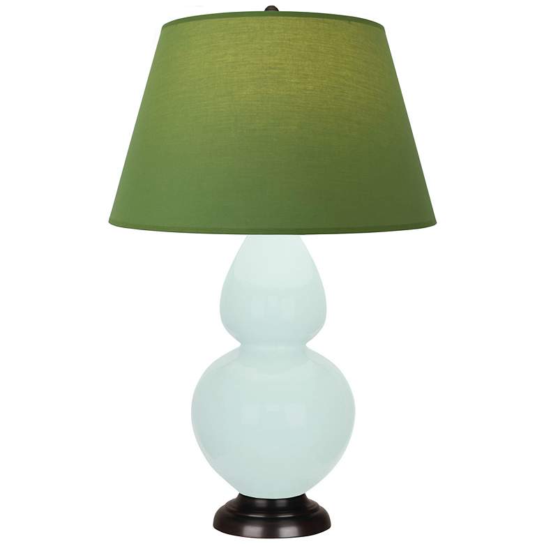 Image 1 Double Gourd 31"H Mint Glazed Bronze Table Lamp w/ Tea Green Shade