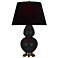 Double Gourd 31"H Obsidian And Brass Table Lamp w/ Ink And Rose Shade
