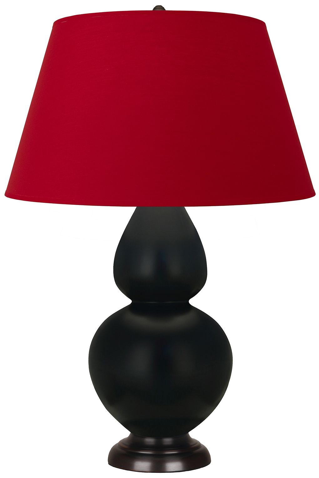 Double Gourd 31"H Obsidian And Bronze Lamp w/ Black And Red Made to Order