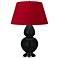 Double Gourd 31"H Obsidian And Bronze Lamp w/ Black And Red Shade