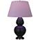 Double Gourd 31"H Obsidian And Bronze Lamp w/ Lavender And Plum Shade