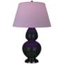 Double Gourd 31"H Obsidian And Bronze Lamp w/ Lavender And Plum Shade