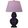 Double Gourd 31"H Obsidian And Bronze Lamp w/ Lavender And Plum Shade