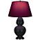 Double Gourd 31"H Obsidian And Bronze Lamp w/ Plum And Lavender Shade