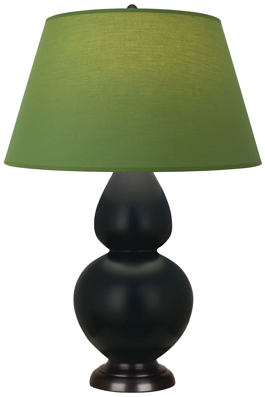 Double Gourd 31"H Obsidian And Bronze Lamp w/ Tea And Taupe Made to Order