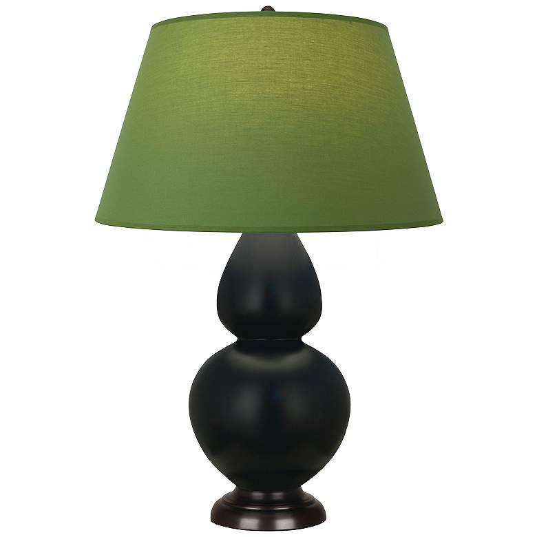 Image 1 Double Gourd 31"H Obsidian And Bronze Lamp w/ Tea And Taupe Shade