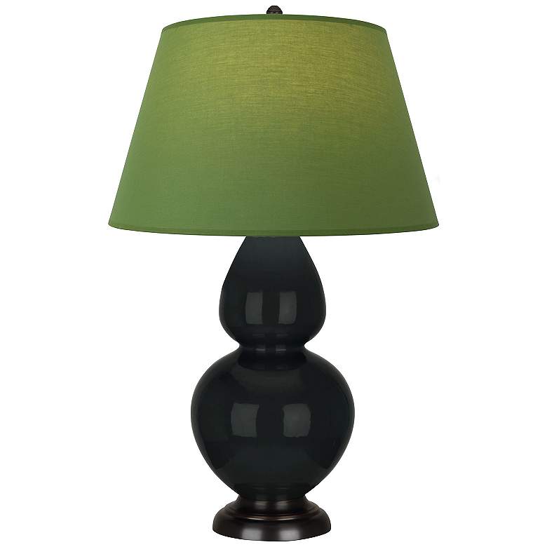 Image 1 Double Gourd 31"H Obsidian And Bronze Lamp w/ Tea And Taupe Shade