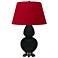 Double Gourd 31"H Obsidian And Silver Lamp w/ Black And Red Shade