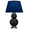 Double Gourd 31"H Obsidian And Silver Lamp w/ Navy And Gray Shade