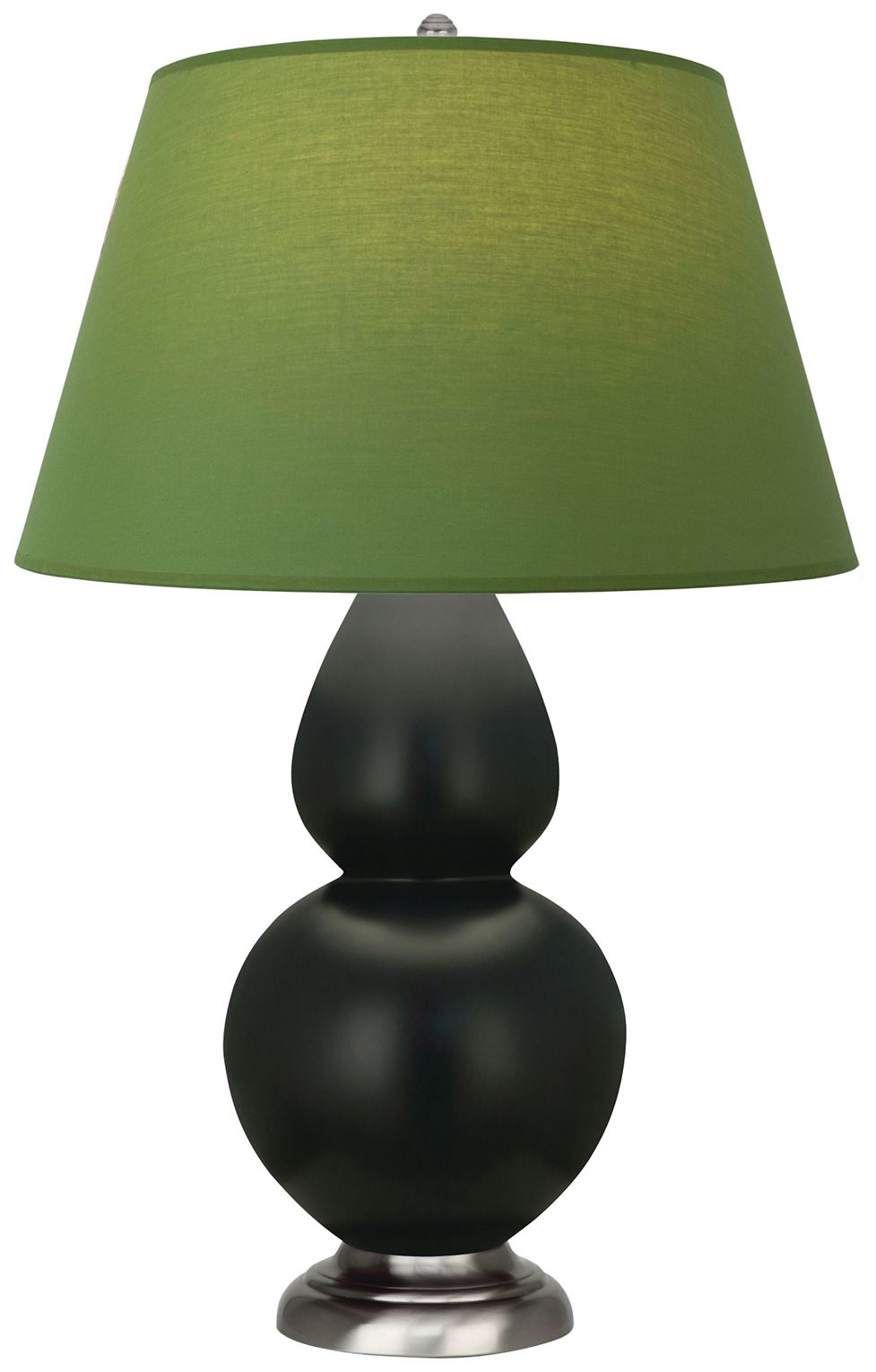 Double Gourd 31"H Obsidian And Silver Lamp w/ Tea And Taupe Made to Order
