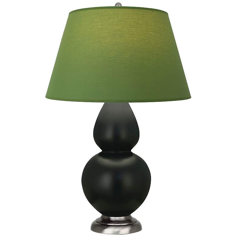 Image 1 Double Gourd 31"H Obsidian And Silver Lamp w/ Tea And Taupe Shade