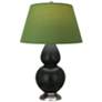 Double Gourd 31"H Obsidian And Silver Lamp w/ Tea And Taupe Shade
