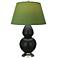 Double Gourd 31"H Obsidian And Silver Lamp w/ Tea And Taupe Shade