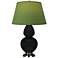 Double Gourd 31"H Obsidian And Silver Lamp w/ Tea And Taupe Shade