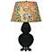 Double Gourd 31"H Obsidian And Silver Table Lamp w/ Fall Floral Shade