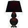 Double Gourd 31"H Obsidian And Silver Table Lamp w/ Ink And Rose Shade