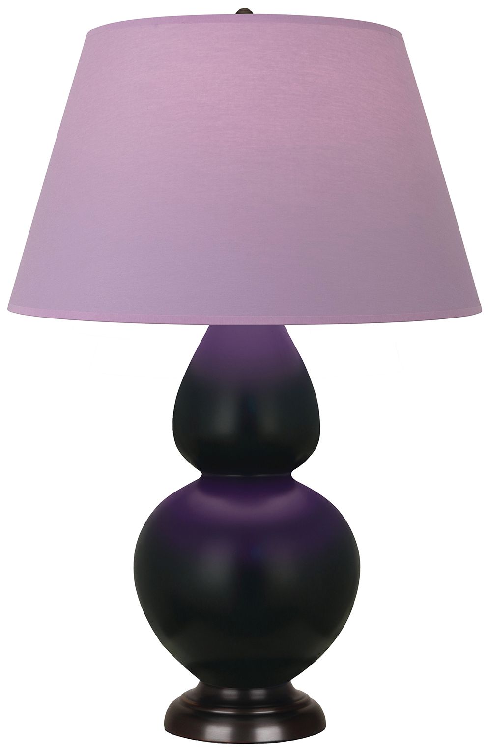 Double Gourd 31"H Obsidian & Bronze Lamp w/ Lavender & Plum Made to Order