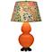 Double Gourd 31"H Pumpkin And Bronze Table Lamp w/ Fall Floral Shade