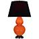 Double Gourd 31"H Pumpkin And Bronze Table Lamp w/ Ink And Rose Shade
