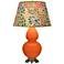 Double Gourd 31"H Pumpkin And Silver Table Lamp w/ Fall Floral Shade