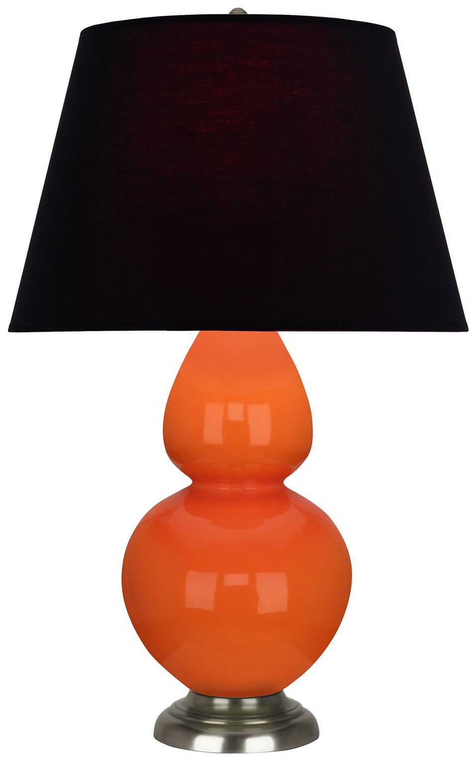 Double Gourd 31"H Pumpkin & Silver Table Lamp w/ Ink & Rose Made to Order